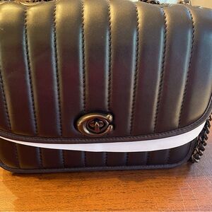 Coach Madison Women’s Quilted shoulder bag Crossbody Black.